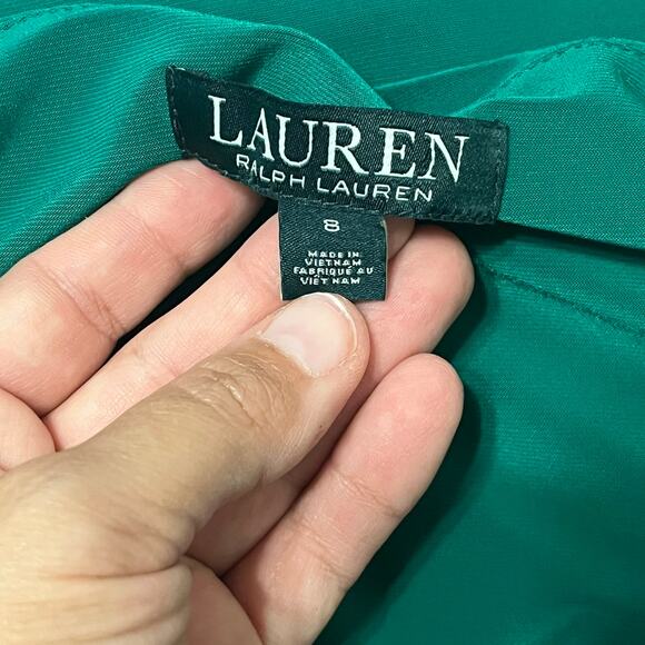 Ralph Lauren VNeck Ruched 3/4 Sleeve Dress - Picture 7 of 7